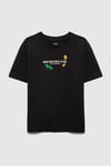 Mavi Baskılı % 100 Pamuk Oversize Fit Bisiklet Yaka Erkek Çocuk T Shirt 6610275-70087 KÖMÜR