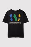 Mavi Baskılı % 100 Pamuk Oversize Fit Bisiklet Yaka Erkek Çocuk T Shirt 6610275-70087 KÖMÜR
