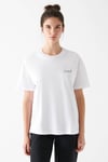 Mavi Bisiklet Yaka % 100 Pamuk Regular Fit Kadın T Shirt 1611309-620 BEYAZ