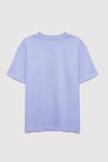 Mavi Bol Rahat Kesim % 100 Pamuk Bisiklet Yaka Kız Çocuk T Shirt 7610467-70545 LİLA
