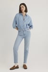 Mavi Cindy Yüksek Bel Dar Paça Mom Jeans Kadın Kot Pantolon 100277-84410 AÇIK MAVİ