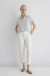 Mavi Çizgili Kısa Kollu Loose Fit Bayan Gömlek 1210445-84606 AÇIK MAVİ