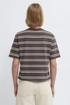 Mavi Çizgili Pamuklu Regular Fit Bisiklet Yaka Kadın T Shirt 1613979-91516 KAHVE-KREM