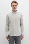 Mavi Çizgili Pamuklu Slim Fit Düğmeli Yaka Erkek Gömlek 0211402-91332 YEŞİL-BEYAZ