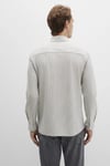 Mavi Çizgili Pamuklu Slim Fit Düğmeli Yaka Erkek Gömlek 0211402-91332 YEŞİL-BEYAZ