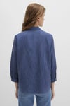 Mavi Çizgili Regular Fit Truvakar Kol V Yaka Bayan Bluz 122400-80736 LACİVERT