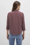 Mavi Çizgili Regular Fit Truvakar Kol V Yaka Bayan Bluz 122400-88614 BORDO