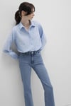 Mavi Desenli % 100 Pamuk Loose Fit Uzun Kollu Bayan Gömlek 1210030-84655 MAVİ