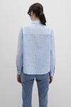 Mavi Desenli % 100 Pamuk Loose Fit Uzun Kollu Bayan Gömlek 1210030-84655 MAVİ