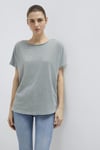 Mavi Dokulu Bisiklet Yaka Sırt Dekolte Detaylı Kadın T Shirt 167311-81325 YEŞİL
