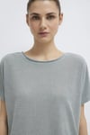 Mavi Dokulu Bisiklet Yaka Sırt Dekolte Detaylı Kadın T Shirt 167311-81325 YEŞİL