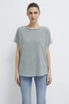 Mavi Dokulu Bisiklet Yaka Sırt Dekolte Detaylı Kadın T Shirt 167311-81325 YEŞİL