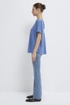 Mavi Dokulu Bisiklet Yaka Sırt Dekolte Detaylı Basic Kadın T Shirt 167311-70853 MAVİ