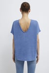 Mavi Dokulu Bisiklet Yaka Sırt Dekolte Detaylı Basic Kadın T Shirt 167311-70853 MAVİ