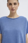 Mavi Dokulu Bisiklet Yaka Sırt Dekolte Detaylı Basic Kadın T Shirt 167311-70853 MAVİ