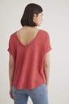 Mavi Dokulu Bisiklet Yaka Sırt Dekolte Detaylı Basic Kadın T Shirt 167311-71102 KİREMİT