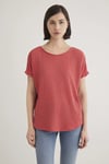 Mavi Dokulu Bisiklet Yaka Sırt Dekolte Detaylı Basic Kadın T Shirt 167311-71102 KİREMİT