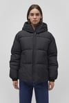 Mavi Kapitoneli Loose Fit Kapüşonlu Bayan Mont 1110199-900 SİYAH