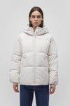 Mavi Kapitoneli Loose Fit Kapüşonlu Şişme Bayan Mont 1110199-83746 KREM