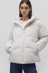 Mavi Kapitoneli Loose Fit Kapüşonlu Şişme Bayan Mont 1110199-83746 KREM