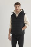 Mavi Kapitoneli Regular Fit Kapüşonlu Şişme Erkek Yelek 0110554-900 SİYAH