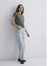 Mavi Leila % 100 Pamuk Baggy Fit Yüksek Bel Daralan Paça Jeans Bayan Kot Pantolon 1010600-89581 AÇIK MAVİ