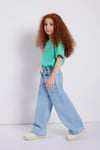 Mavi Loco % 100 Pamuk Wide Leg Normal Bel Geniş Paça Jeans Kız Çocuk Kot Pantolon 7010405-86710 AÇIK MAVİ