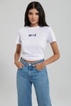 Mavi Logo Baskılı Bisiklet Yaka % 100 Pamuk Regular Fit Bayan T Shirt 1612241-620 BEYAZ