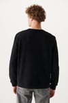 Mavi Logo Baskılı Bisiklet Yaka Oversize Pamuklu Erkek Sweat 066303-900 SİYAH