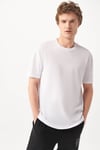 Mavi Logo Detaylı Rahat Kesim Bisiklet Yaka Erkek T Shirt 0610100-620 BEYAZ