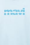 Mavi Logolu % 100 Pamuk Bisiklet Yaka Erkek Çocuk T Shirt 6610444-91361 AÇIK MAVİ