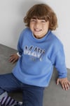 Mavi Logolu Loose Fit Bisiklet Yaka Erkek Çocuk Sweat 6S10163-70724 MAVİ
