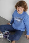 Mavi Logolu Loose Fit Bisiklet Yaka Erkek Çocuk Sweat 6S10163-70724 MAVİ