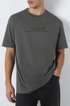 Mavi Logolu Pamuklu Loose Fit Bisiklet Yaka Erkek T Shirt 0613128-70088 KOYU GRİ