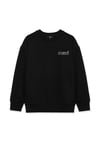 Mavi Logolu Pamuklu Loose Fit Bisiklet Yaka Erkek Çocuk Sweat 6S10034-900 SİYAH