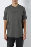 Mavi Logolu Pamuklu Loose Fit Bisiklet Yaka Erkek T Shirt 0613128-70088 KOYU GRİ