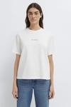 Mavi Logolu Pamuklu Regular Fit Bisiklet Yaka Kadın T Shirt 1613890-80194 EKRU