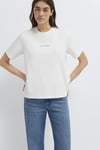 Mavi Logolu Pamuklu Regular Fit Bisiklet Yaka Kadın T Shirt 1613890-80194 EKRU