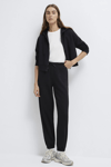 Mavi Logolu Pamuklu Slim Straight Fit Lastikli Paça Bayan Eşofman Altı 1600903-900 SİYAH