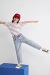 Mavi Lol Pamuklu Mom Fit Normal Bel Daralan Paça Jeans Kız Çocuk Kot Pantolon 7010037-82060 AÇIK MAVİ