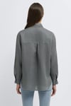 Mavi Loose Fit Klasik Yaka Uzun Kollu Keten Kadın Gömlek 1210747-70132 HAKİ