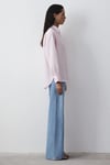 Mavi Loose Fit Klasik Yaka Uzun Kollu Keten Kadın Gömlek 1210747-90773 PEMBE