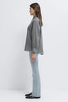 Mavi Loose Fit Klasik Yaka Uzun Kollu Keten Kadın Gömlek 1210747-70132 HAKİ