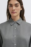 Mavi Loose Fit Klasik Yaka Uzun Kollu Keten Kadın Gömlek 1210747-70132 HAKİ