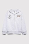 Mavi Loose Fit Sırt Baskılı Kapüşonlu Fermuarlı Kız Çocuk Sweat 7S10134-88467 AÇIK GRİ