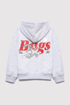 Mavi Loose Fit Sırt Baskılı Kapüşonlu Fermuarlı Kız Çocuk Sweat 7S10134-88467 AÇIK GRİ