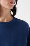 Mavi Lux Touch Bisiklet Yaka Yumuşak ve Dökümlü Oversize Bayan Sweat 168837-70491 KOYU MAVİ