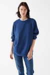 Mavi Lux Touch Bisiklet Yaka Yumuşak ve Dökümlü Oversize Bayan Sweat 168837-70491 KOYU MAVİ
