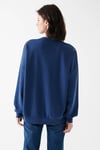 Mavi Lux Touch Bisiklet Yaka Yumuşak ve Dökümlü Oversize Bayan Sweat 168837-70491 KOYU MAVİ