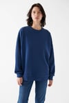 Mavi Lux Touch Bisiklet Yaka Yumuşak ve Dökümlü Oversize Bayan Sweat 168837-70491 KOYU MAVİ